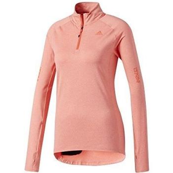adidas Women's Supernova 1/2 Zip Longarm Shirt, Orange, S-34/36