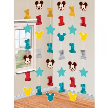 amscan Decoration with Mouse Design-6 Pcs. Adornos, color mickey fun one string décor