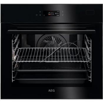 AEG BSE782380B Horno Multifunción Vapor 100% Cristal Negro 70L Sonda Térmica Guías Telescópicas Clase A++