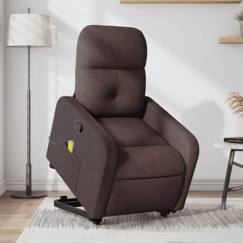 Silla de masaje reclinable de tela en colores gris claro, gris oscuro, negro y marrón oscuro