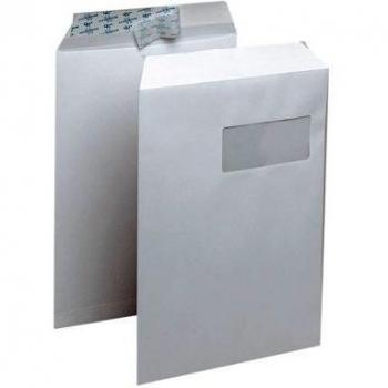 Sobre C4 Velin Blanco 90g con Ventana 50x110mm - Paquete de 50 Unidades