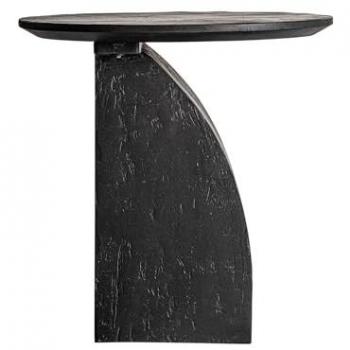 Mesa Auxiliar Contemporánea de Madera de Mango Negra 45x45x46cm