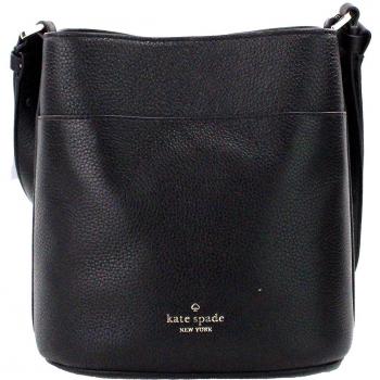 Kate Spade Leila Small Black Pebbled Leather Bucket Shoulder Crossbody Bag