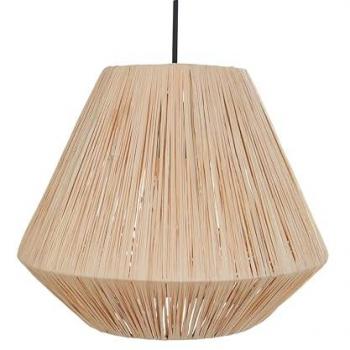 Lámpara colgante boho de paja natural con base de hierro - Beliani