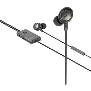 Auriculares ANC (cancelación de ruido activa) con Cable de 3,5 mm y Micrófono Integrado a 120 cm en Color Antracita/Negro Sweex NE550636522