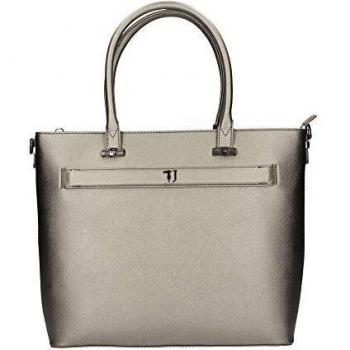Borsa in Pelle con doppi manici e tracolla removibile.