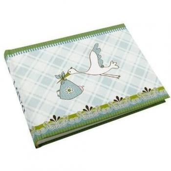 Goldbuch 19083 - Álbum Cigüeña, 22 x 16 cm, 36 páginas con pergamino), color azul