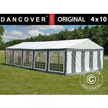 Carpa para Fiestas DANCOVER Original 4x10m PVC Gris/Blanco