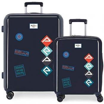 Pepe Jeans Paul Juego de maletas Azul 55/70 cms Rígida ABS Cierre TSA 119.4L 4 ruedas dobles Equipaje de Mano
