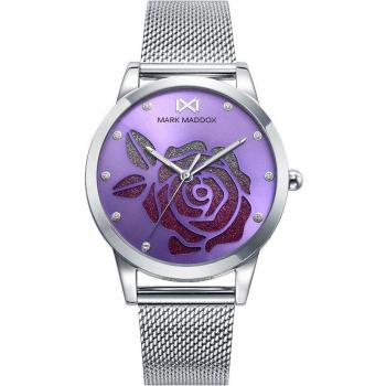 Reloj para Mujer Mark Maddox Tooting MM0130-97 con Esfera Violeta y Flor en Glitter Multicolor