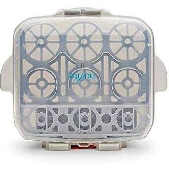 Nuvita 1085 | Esterilizador Biberones Microondas | Ultra Compacto 25 cm Cabe en TODOS los Microondas | Compartimento Chupetes y Tetinas Bebés | Asas Anti-Quemaduras | Sin BPA | Marca EU | Blanco