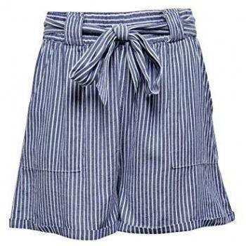 ONLY Carmakoma Carisa Life Stripe Dnm Shorts Pantalones Cortos de Mezclilla, Rayas: Bailarina En La Nube Denim Azul Medio, 48 para Mujer