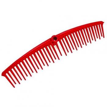 Rastrello de Plástico con 35 Dientes y Mango de 57 cm en Color Rojo