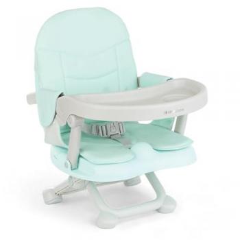 Asiento elevador Pappo Menta, Booster hasta 36 meses, Asiento Elevador Plegable, Bandeja Extraíble, Trona de Viaje Portátil y Ajustable, Compacta