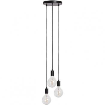 Lámpara Colgante de Metal Negro con 3 Focos Cascade