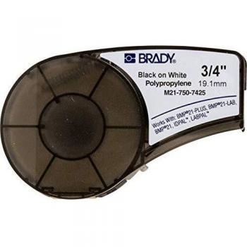 Brady Black on White Polypropylene Labeling Tape 0.75 in. x 21 ft
