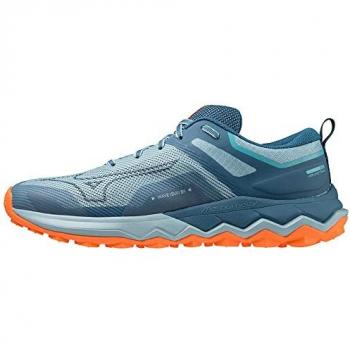 Zapatillas de Trail Running Mizuno Wave Ibuki 4 para Hombre, Color Petróleo/Naranja, Talla 44.5 EU, diseñadas para corredores de montaña de peso medio