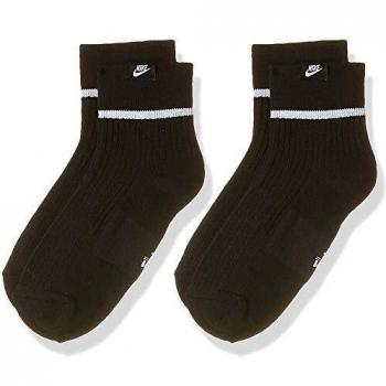 NIKE U Snkr Sox Essential Ankle 2Pr Calcetines, Unisex Adulto, Negro