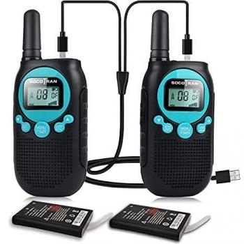 SOCOTRAN Walkie Talkies Los Mejores Regalos de cumpleaños para niños de Largo Alcance Radio de 2 vías Recargable PMR446 Niños Walkie Talkie Licencia Gratuita Radio Amateur Juguetes al Aire Libre