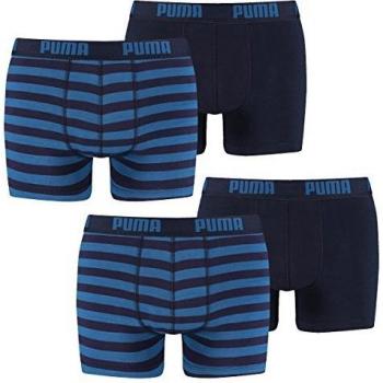 Puma Bodywear Stripe 15 Boxer 2P - Ropa interior deportiva para hombre, color azul, talla L