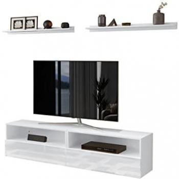 Conjunto de salón Hoover 107, Aglomerado laminado, Con mesa de TV y partes separadas, 172x38cm