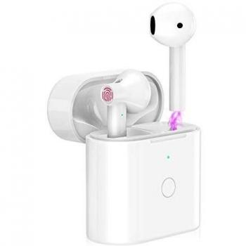 Cocoda Auriculares Inalambricos, In-Ear Auriculares Bluetooth 5.0 con Control Táctil, Sonido Estéreo, Cascos Inhalabricos con 20 Horas de Reproducción Permanente y Micrófono con Cancelación de Ruido