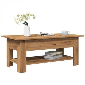Mesa de Centro Madera Ingeniería Roble Artesanal 102x55x42 cm