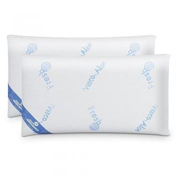 Pack 2 Almohadas de Gel Fresh con Copos Viscoelásticos, 70cm, Firmeza Media, Ergonómicas y Transpirables
