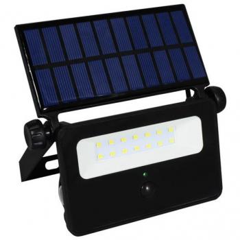 Proyector LED Solar 15W con Sensor de Movimiento, Potencia de 15W, Flujo Luminoso de 1600lm, Temperatura de Color 6500K, Grado de Protección IP65