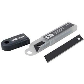 WOLFCRAFT 4208000 cuchillas separables pro sharp, muy afilada, negro, con 8 segmentos, en caja de almacenamiento PACK 5