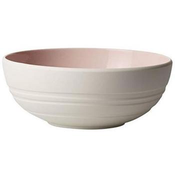Villeroy & Boch It'S My Match Tazón Leaf, 850 ml, Porcelana Premium, 0.85 litros, Blanco/Rosa