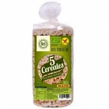 SOLNATURAL TORTAS DE 5 Cereales Bio SIN Gluten 100 g, Estándar, Único