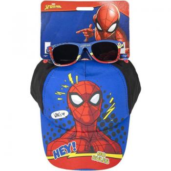 Gorra Infantil Spider-Man Azul 53 cm con gafas de sol para niños de 3 años en adelante