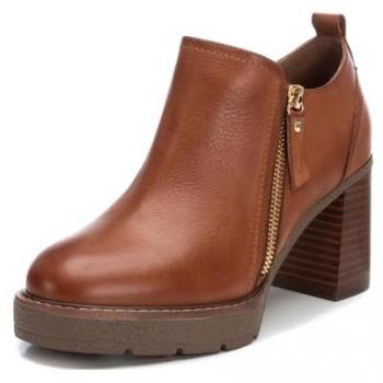 Botines de Piel Marrón para Mujer con Cremallera - Carmela 161861