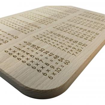 El Original 1 x 1 Desayuno Tabla de madera de haya para aprender – Regalo Idea comienzo del Curso