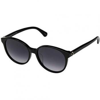 Kate Spade New York Women's Eliza 55MM Round Sunglasses - Black/Dark Grey Shaded, Female, Size: One-Size
