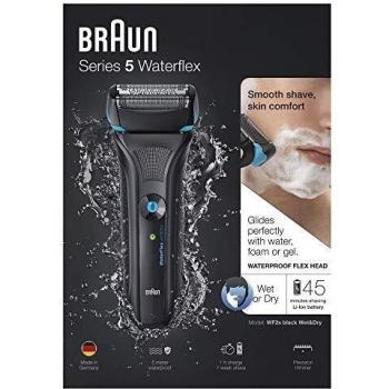 Braun Waterflex Afeitadora Recargable, Color Negro - 800 gr