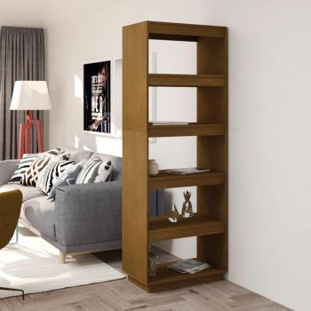 Librería/partición ámbar 60x35x167 cm en pino macizo