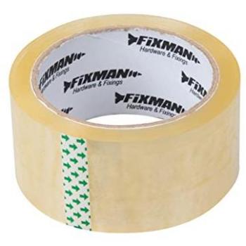 Cinta de embalaje transparente Fixman 48mm x 66m, paquete de 6 unidades