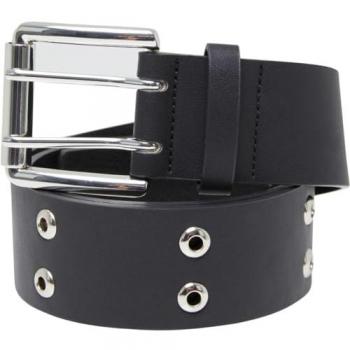 Urban Classics Double Eyelet PU Belt for Men - Black