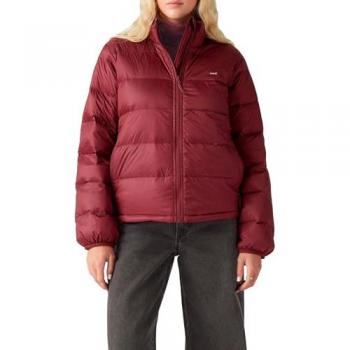 Plumífero corto de mujer Levi's Polly Plegable granate, M, Poliamida, Manga larga