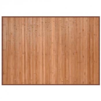 Alfombra rectangular de bambú 70x100 cm color negro, natural y marrón, alfombra de área para sala de estar, dormitorio, habitación y salón