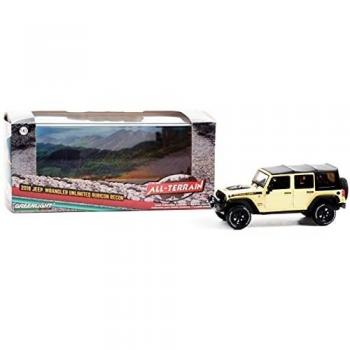 Greenlight 86188 Wrangler Unlimited Rubicon Recon con partes Off-Road Gobi Amarillo con negro Top All-Terrain Series 1/43 Modelo fundido a troquel Coche 2018