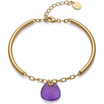 Pulsera Viceroy Elegant de Plata Bañada en Oro con Piedra Natural Amatista