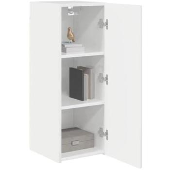 Mueble de TV Montado en la Pared 2 Pcs Brillante Blanco 30 x 31 x 80 cm