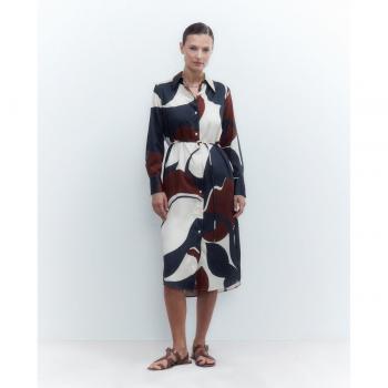 Vestido camisero estampado midi Woman El Corte Inglés