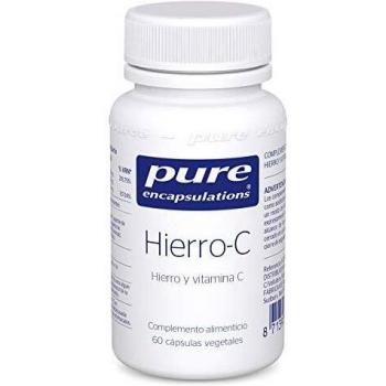 Pure Encapsulations - Hierro-C 20g - Suplemento de Hierro y Vitamina C Biodisponibles para una Mejor Absorción - Ayuda a Disminuir el Cansancio - 60 Cápsulas Veganas
