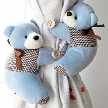 meizu88 1 Pair Lovely Bear ioy niños cortina de ventana de la habitación cortina abrazaderas de cortina hebilla, tela, STYLE 1, talla única