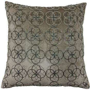 Cojín de terciopelo Romimex Beige 45 x 10 x 45 cm