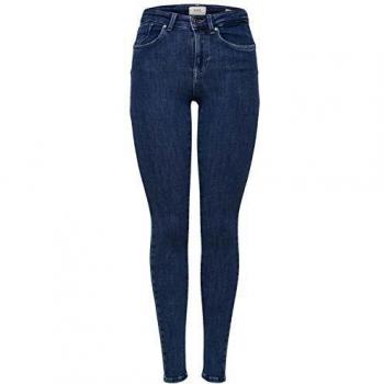 Only Power Life Mid Waist Push Up Skinny Jeans for Women - Dark Blue Denim, Size M (30)